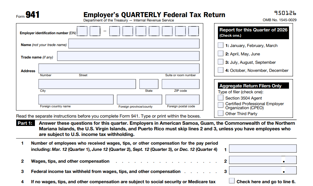 IRS Form 941 for 2024